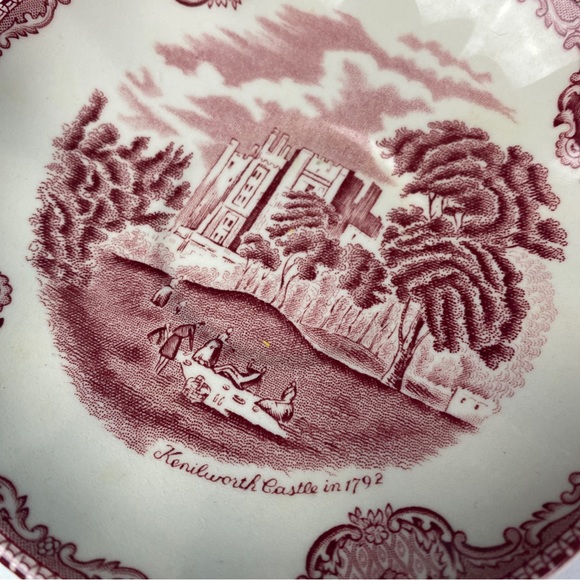Vintage Johnson Bros 5.5” Collectible Side Plate Old Britain Castles Red White - Picture 2 of 5